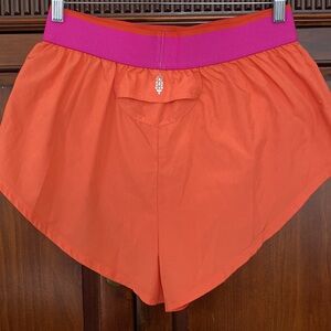 Free People FP Movement Two Tone Shorts wide elastic waistband back pocket lined